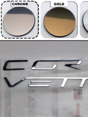 2005-2013 Corvette C6 CHROME Plastic Letters Rear Bumper Emblem Decals